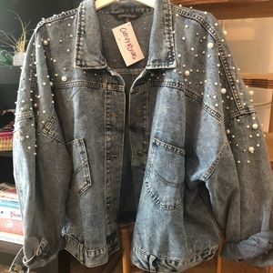 NWT Davi & Dani Pearl Jean Jacket
